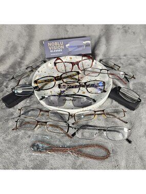 Lot of Mixed Reading Glasses Readers +1.25 +2.00 +2.50 Assorted Frames Travel 14